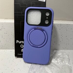 Purple iPhone 17 Pro Case with Ring Holder/stand. Spins. MagSafe. Brand New.